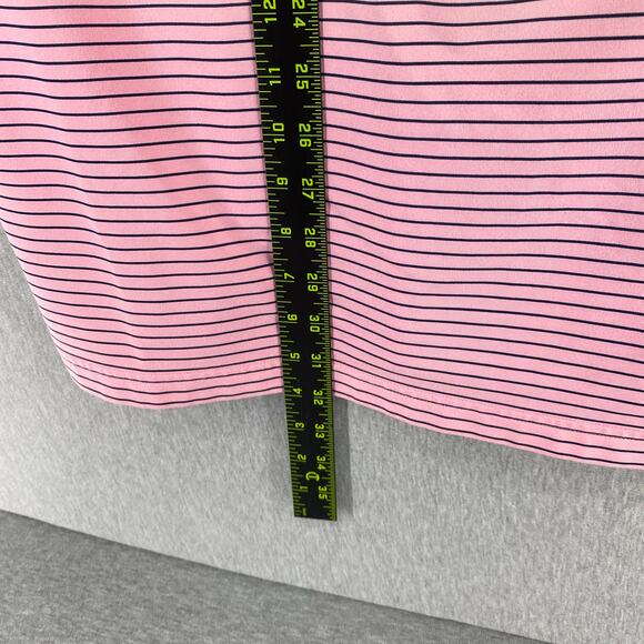 Under Armour Heatgear Golf Polo Pink Black Stripe Loose‎ Fit  Mens Size 2XL - Picture 5 of 6